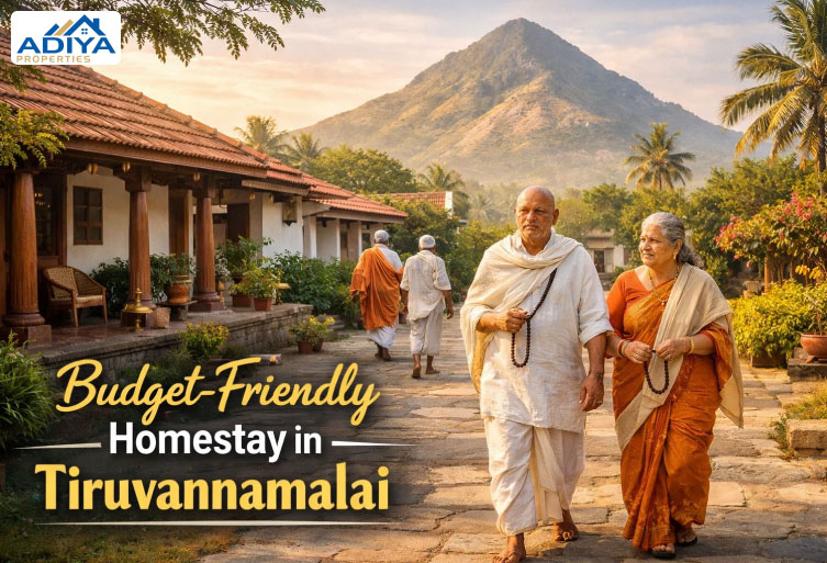 Peaceful budget homestay in Tiruvannamalai with view of Arunachala Hill offering comfortable stay for pilgrims and travelers