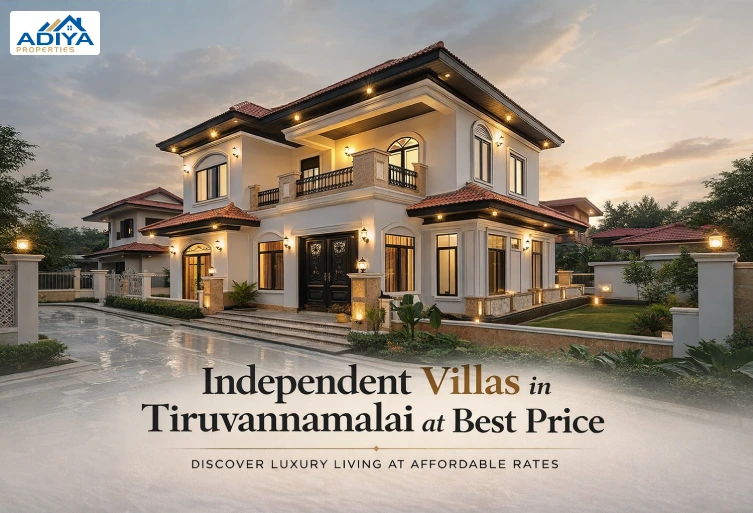 Independent villas in Tiruvannamalai at best price with modern luxury design near Arunachaleswarar Temple
