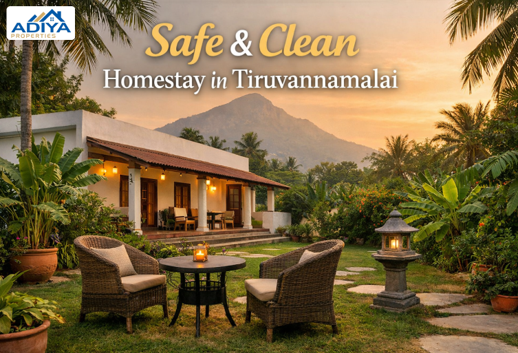 Safe and clean homestay in Tiruvannamalai near Arunachala Hill with peaceful surroundings