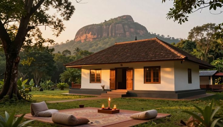 Serene independent house near Arunachala hill in Tiruvannamalai for spiritual living