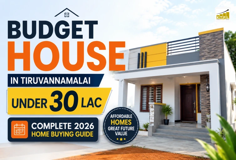 Modern house in Tiruvannamalai showcasing an affordable budget house under 30 lakhs with a 2026 home buying guide for first-time buyers and property investors.