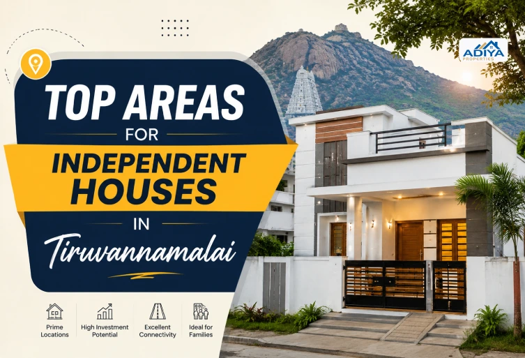 Top Areas for Independent Houses in Tiruvannamalai with a modern independent home and premium residential locations